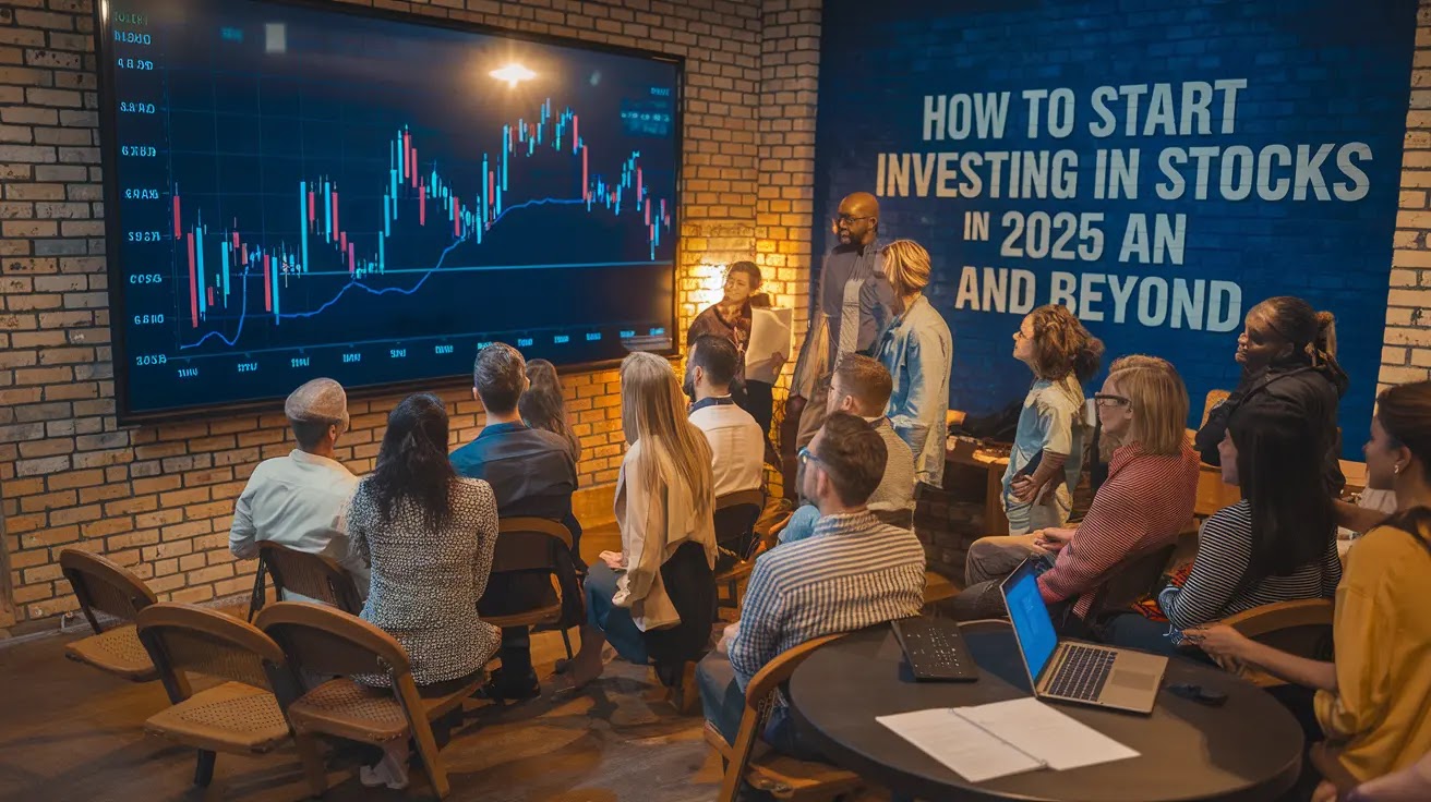 A person sitting at a computer, analyzing stock charts and graphs, ready to start investing in stocks.