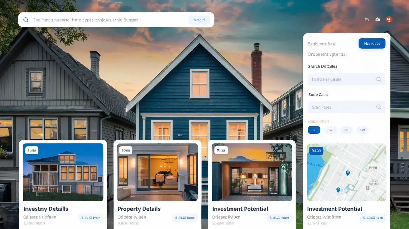 Screenshot of a real estate investment platform dashboard showing property listings, investment options, and user portfolio management tools.