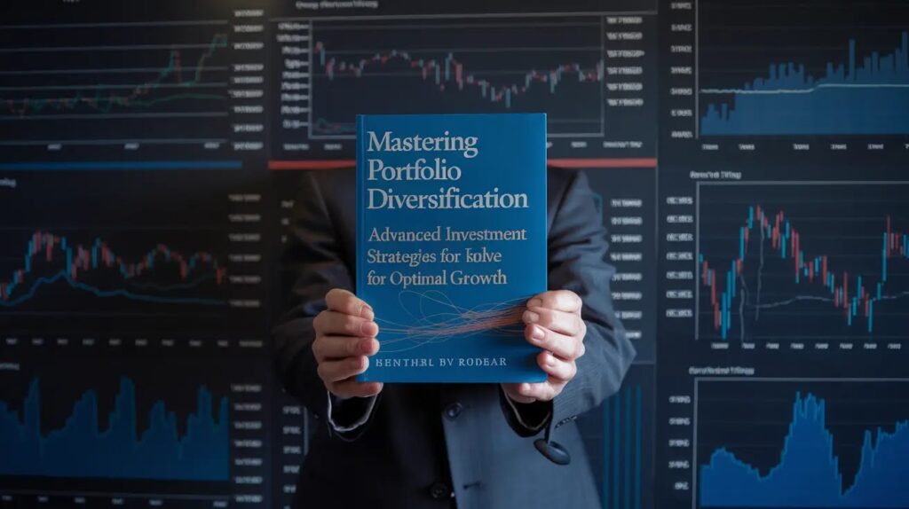 Graph illustrating portfolio diversification with various investments including stocks, bonds, real estate, and commodities.