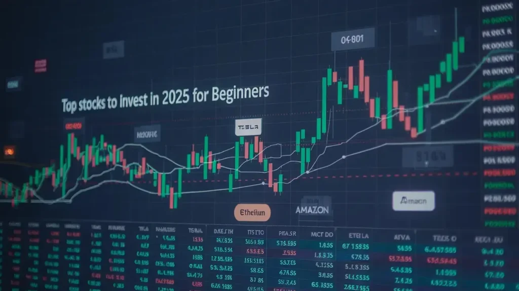 Graphs and charts displaying top stocks to invest in for 2025, highlighting key performance metrics and growth potential.