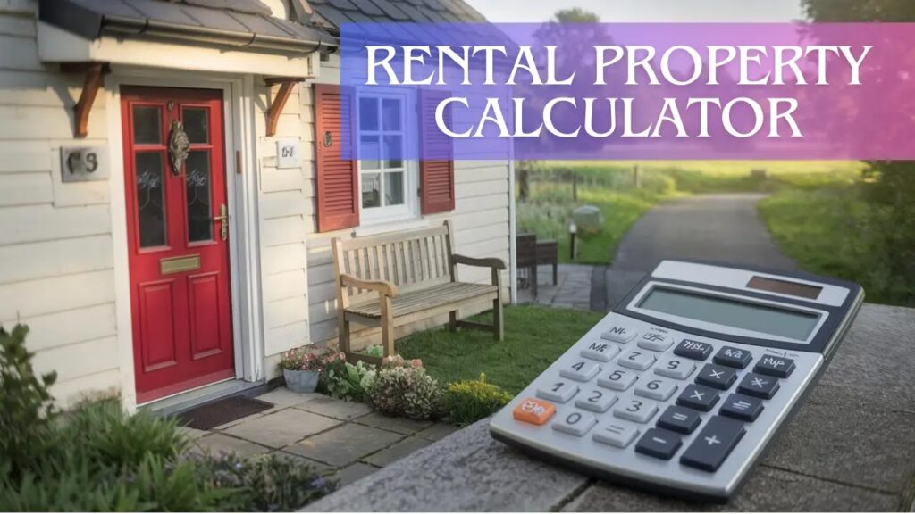 Screenshot of a rental property calculator tool, helping users estimate potential income and expenses for investment properties.