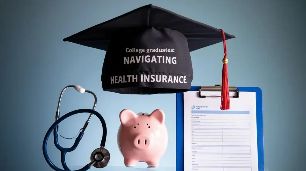 Informative guide on health insurance tips for college students.