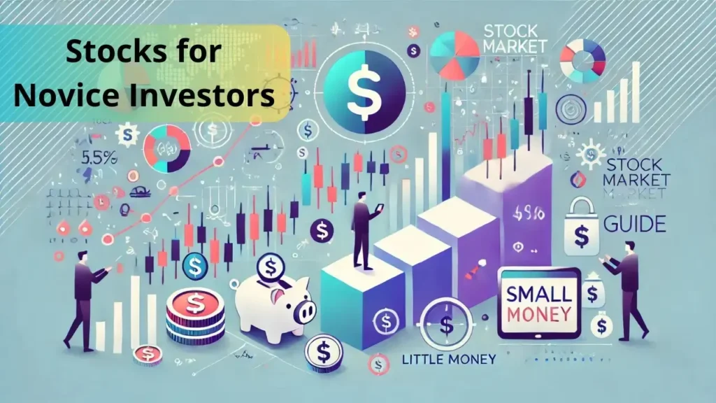 Informative image detailing essential stocks for novice investors, highlighting key tips and popular beginner-friendly stocks