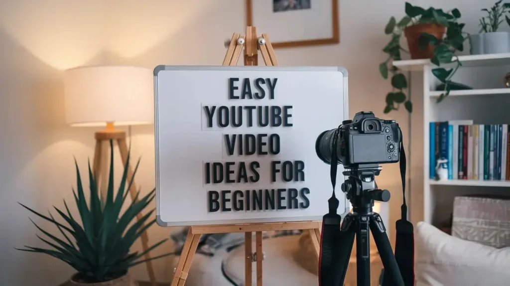 Easy YouTube Video Ideas for Beginners: A travel vlogger filming a scenic landscape with a camera, showcasing the beauty of travel vlogging