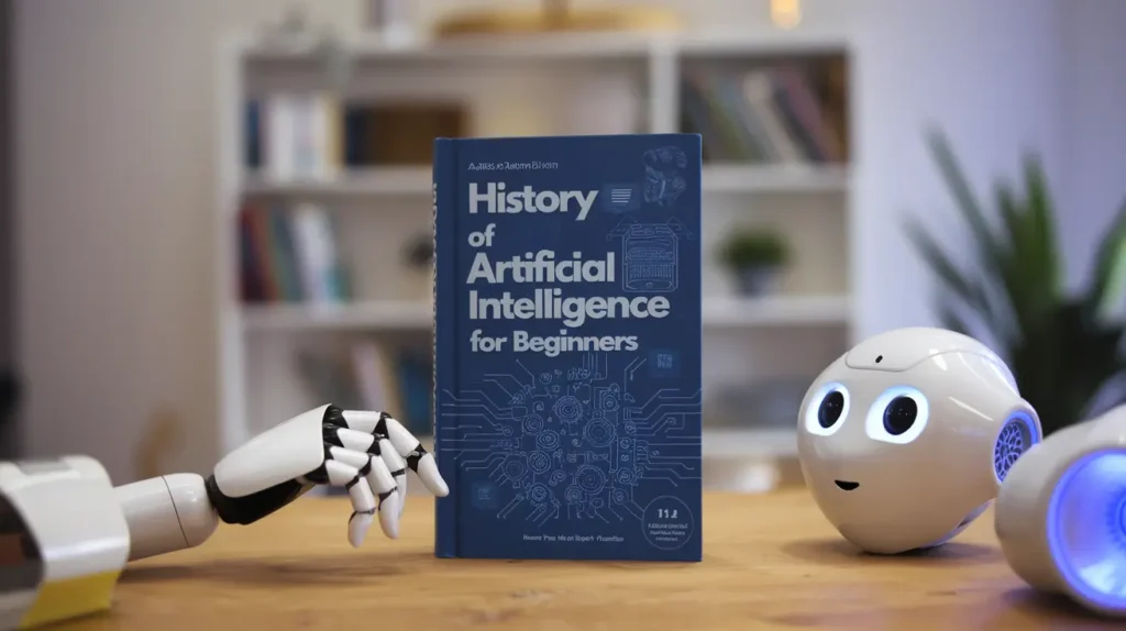 A timeline infographic charting the history of Artificial Intelligence from the 1950s to the present, highlighting key milestones and innovations.