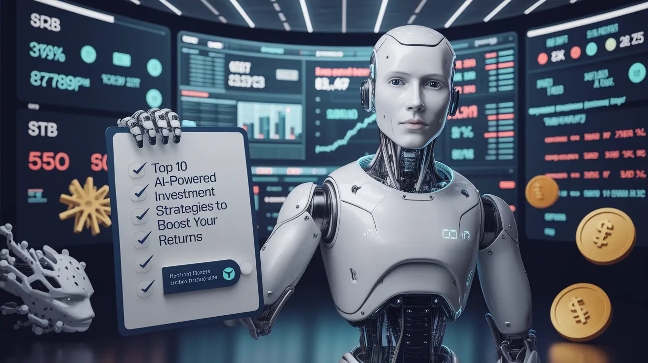 Graphical representation of AI-Powered Investment Strategies showcasing data analysis, algorithmic trading, and portfolio optimization.