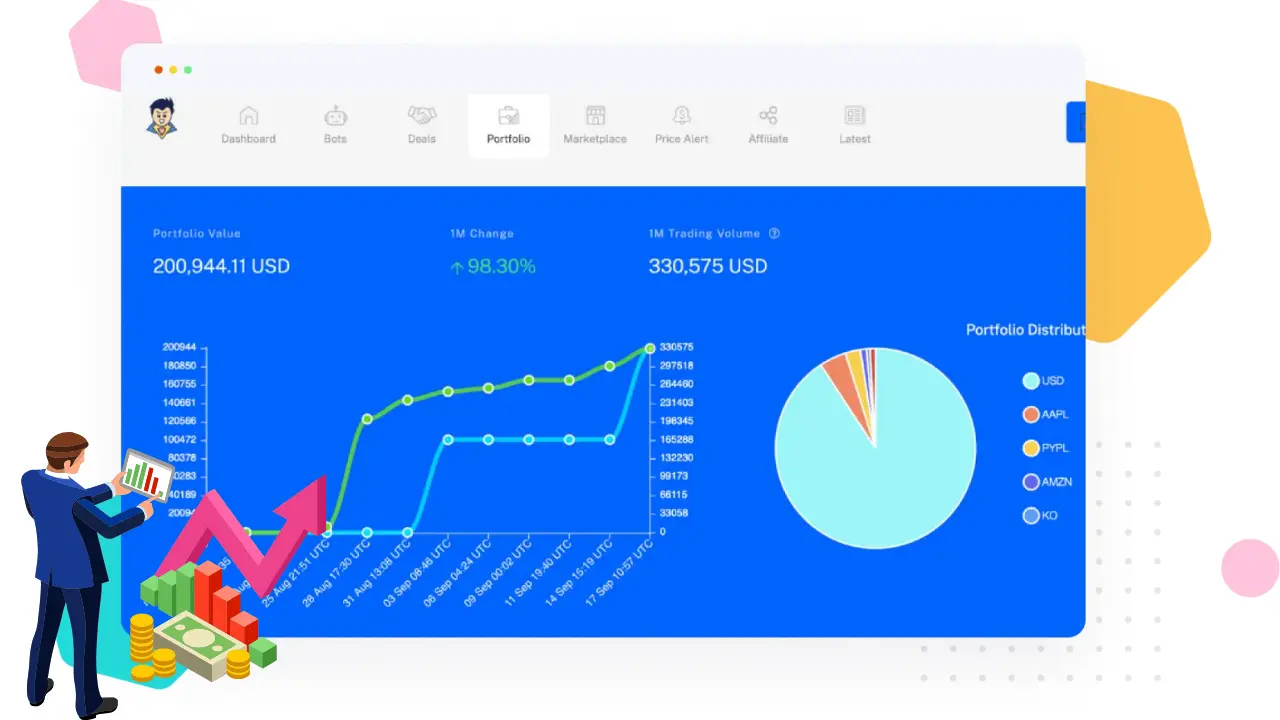 Screenshot of StockHero application displaying stock market analytics, real-time data, and investment insights